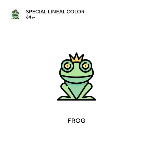 Frog Ícone Vetorial Cor Linear Especial Ícones Sapo Para Seu — Vetor de Stock