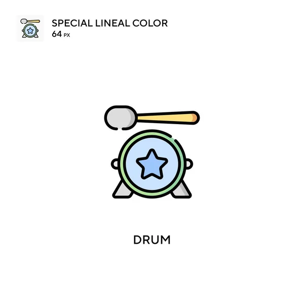 Drum Special Lineal Color Vector Icon 프로젝트용 아이콘 — 스톡 벡터