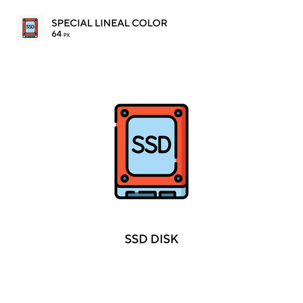 Ssd Disk Özel Doğrusal Renk Vektörü Simgesi Projeniz Için Ssd — Stok Vektör