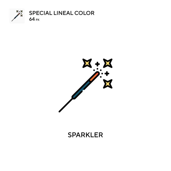 Sparkler Spécial Lineal Icône Vectorielle Couleur Icônes Sparkler Pour Votre — Image vectorielle
