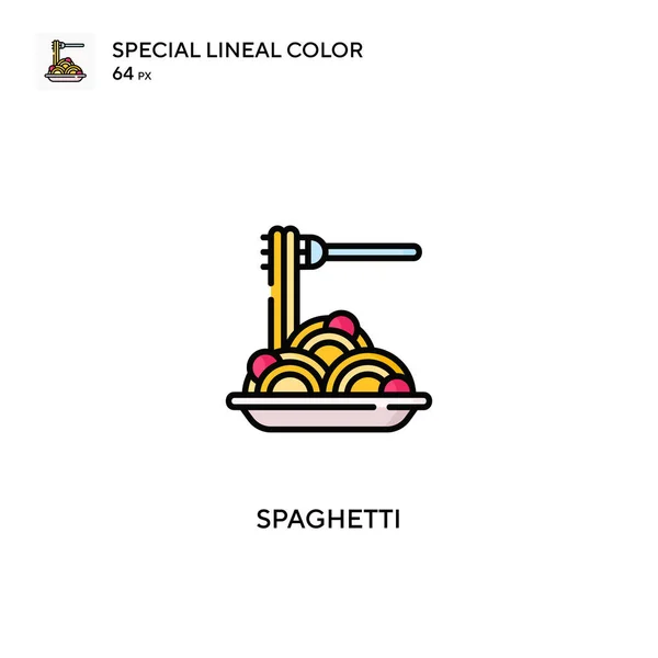 Specjalna Ikona Wektora Koloru Linii Spaghetti Ikony Spaghetti Dla Twojego — Wektor stockowy