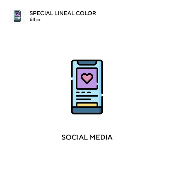 Social Media Special Lineal Color Vector Icon Social Media Icons — Stock Vector