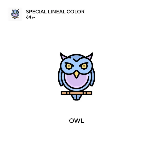 Hibou Icône Vectorielle Couleur Linéaire Spéciale Icônes Hibou Pour Votre — Image vectorielle