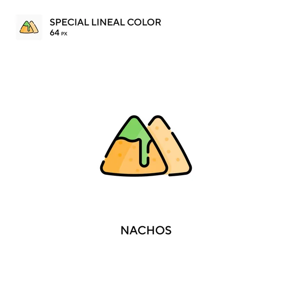 Nachos Specjalna Ikona Wektora Koloru Liniowego Ikony Nachos Dla Twojego — Wektor stockowy