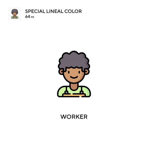 Icono Vector Color Lineal Worker Special Iconos Trabajador Para Proyecto — Archivo Imágenes Vectoriales