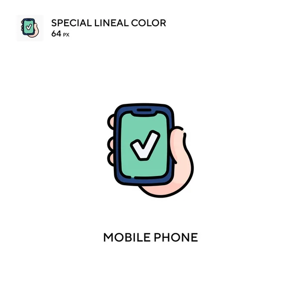 Mobiltelefon Különleges Lineáris Színvektor Ikon Mobiltelefon Ikonok Üzleti Projektjéhez — Stock Vector