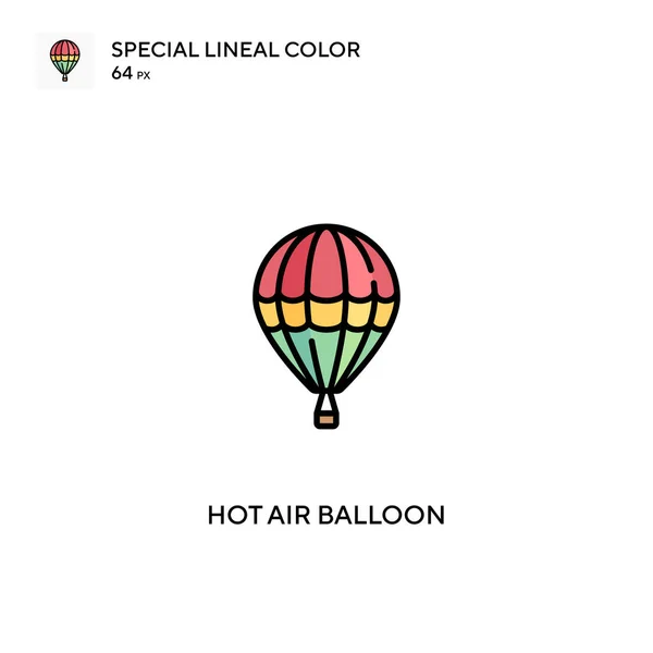 Balão Quente Ícone Vetorial Cor Linear Especial Ícones Balão Quente — Vetor de Stock