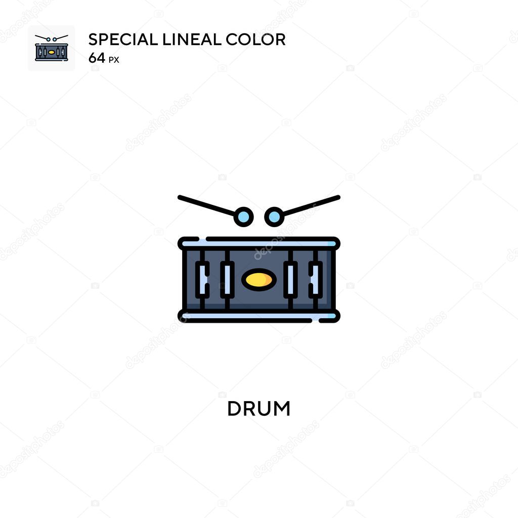 Drum Special lineal color vector icon. Drum icons for your business project