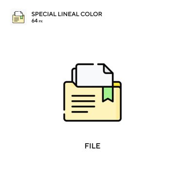 Özel doğrusal renk vektör simgesi dosyası. İş projeniz için dosya simgeleri