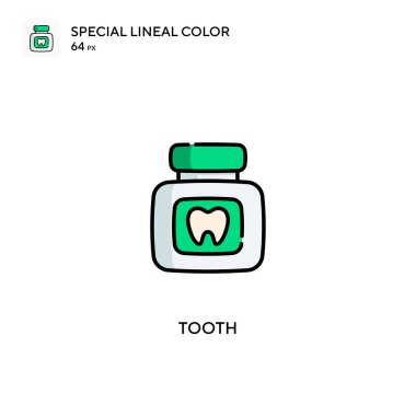 Diş Özel Çizgisel Renk Vektörü simgesi. İş projeniz için diş simgeleri