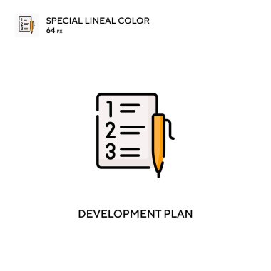 Geliştirme planı özel doğrusal renk vektörü simgesi. İş projeniz için geliştirme planı simgeleri