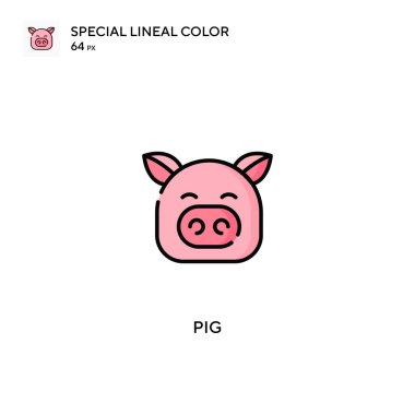 Domuz Özel Çizgisel Renk Vektörü simgesi. İş projeniz için domuz simgeleri