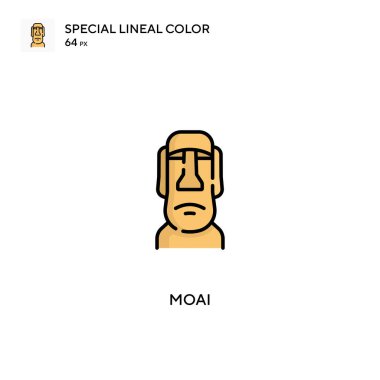 Moai Özel Lineal renk vektör simgesi. İş projeniz için Moai simgeleri