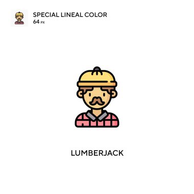 Oduncu Özel doğrusal renk vektörü simgesi. İş projeniz için oduncu simgeleri