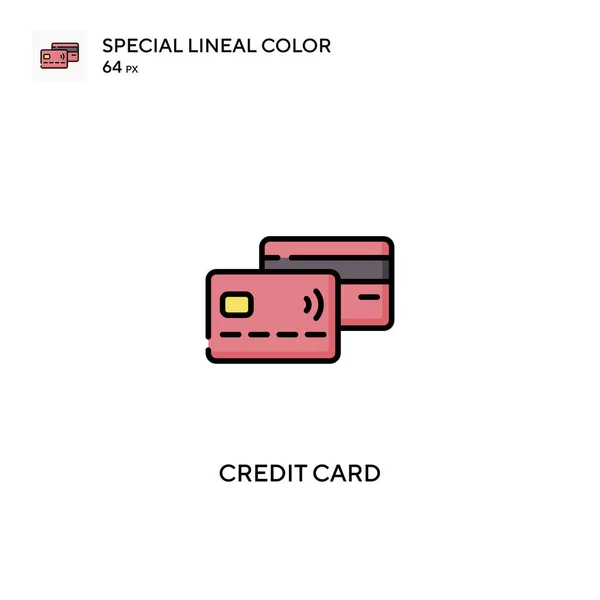 Tarjeta Crédito Icono Especial Vector Color Lineal Iconos Tarjetas Crédito — Vector de stock