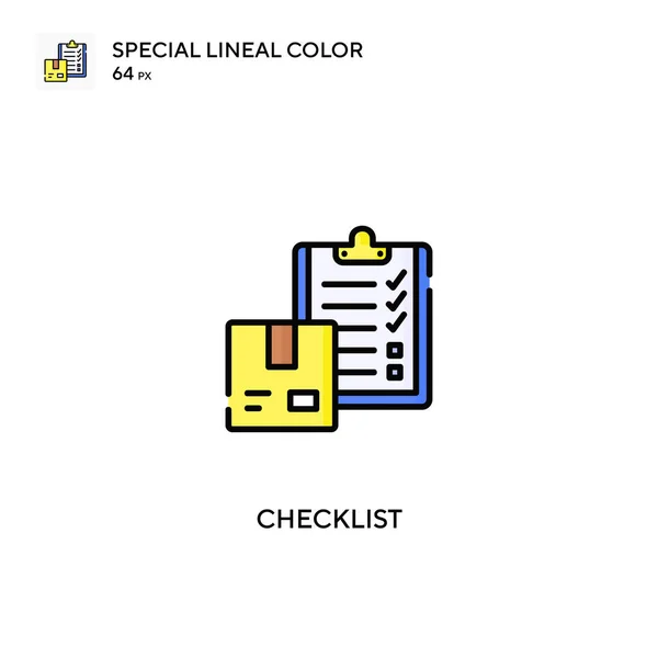 Lista Verificación Icono Especial Vector Color Lineal Iconos Lista Verificación — Vector de stock