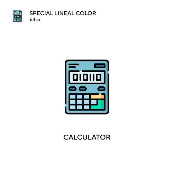 Calculadora Icono Especial Vector Color Lineal Iconos Calculadora Para Proyecto — Vector de stock