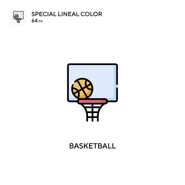 Basquete Ícone Vetorial Cor Linear Especial Ícones Basquete Para Seu —  Vetores de Stock