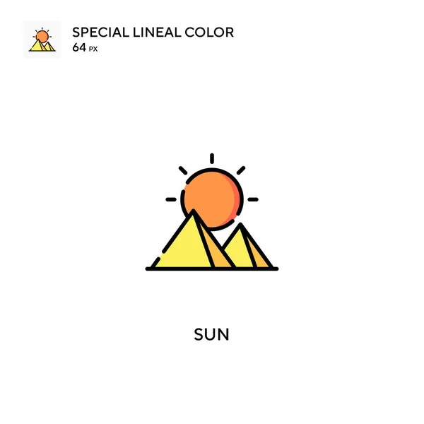 太阳特殊线形彩色矢量图标 太阳图标为您的商业项目 — 图库矢量图片