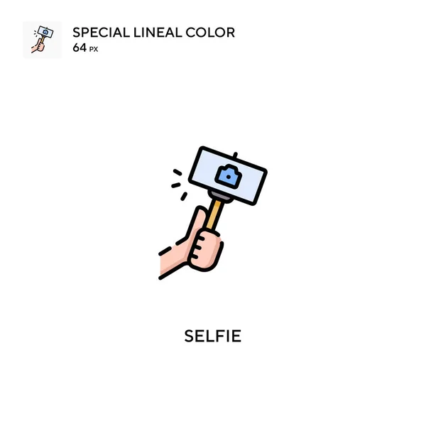 Selfie Ícone Vetorial Cor Linear Especial Ícones Selfie Para Seu — Vetor de Stock