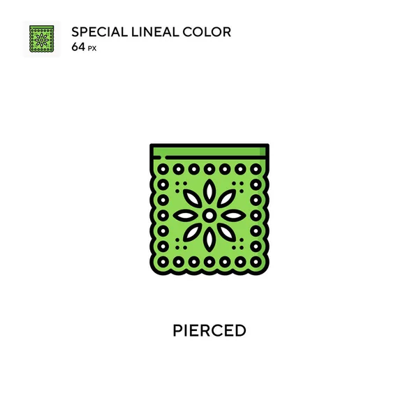 Pierced Icono Especial Vector Color Lineal Iconos Perforados Para Proyecto — Vector de stock