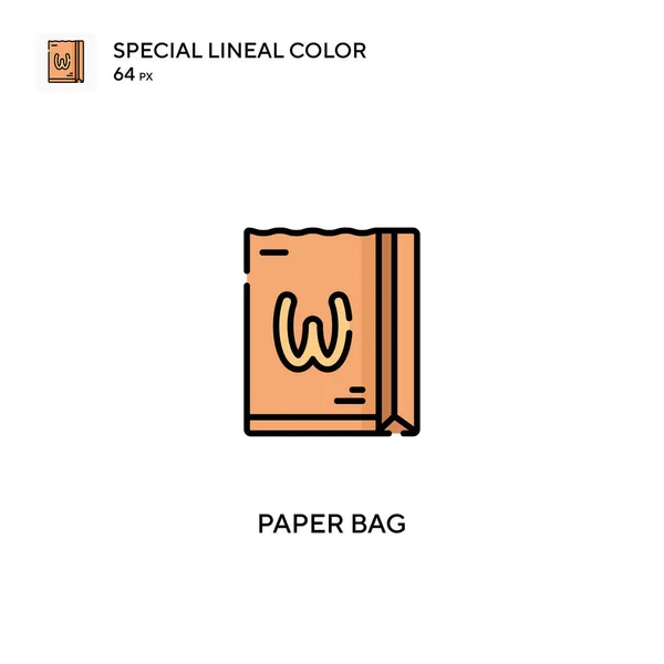 Papiertüte Spezielles Lineares Farbvektorsymbol Papiertüten Symbole Für Ihr Geschäftsprojekt — Stockvektor