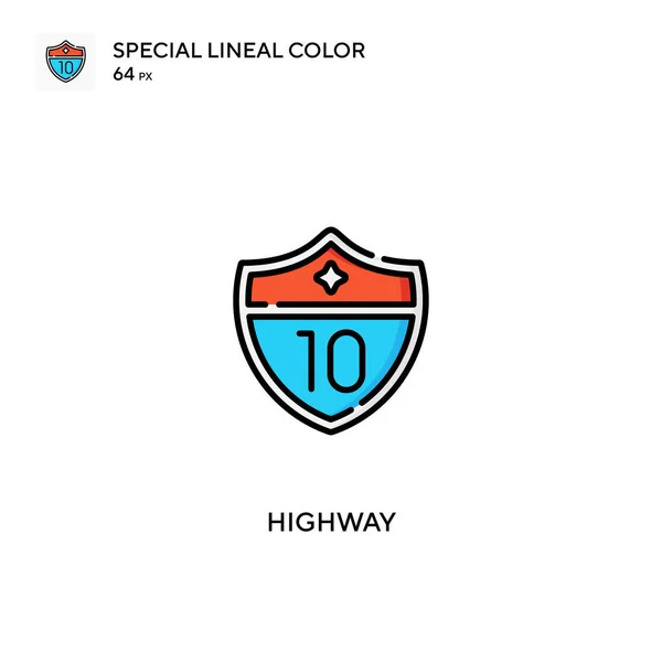 Highway Ειδική Lineal Χρώμα Διάνυσμα Εικονίδιο Highway Εικονίδια Για Την — Διανυσματικό Αρχείο