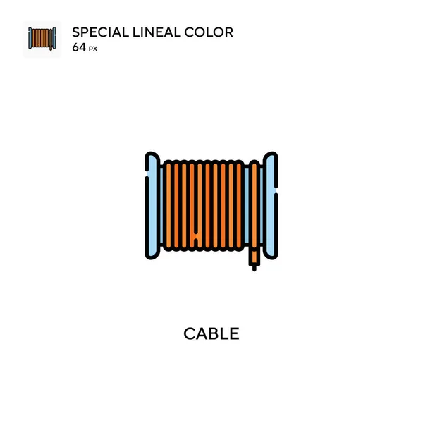 Cable Speciální Lineární Barevný Vektor Ikona Kabelové Ikony Pro Váš — Stockový vektor