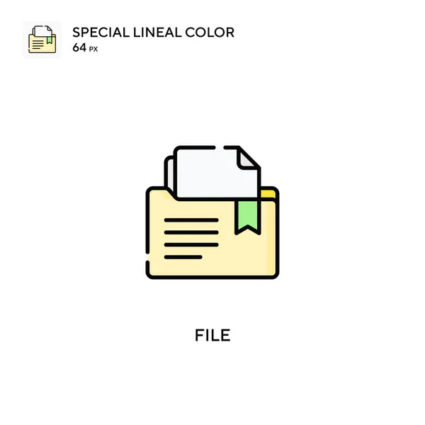 File Special Lineal Color Vector Icon File Icons Your Business — Stock Vector