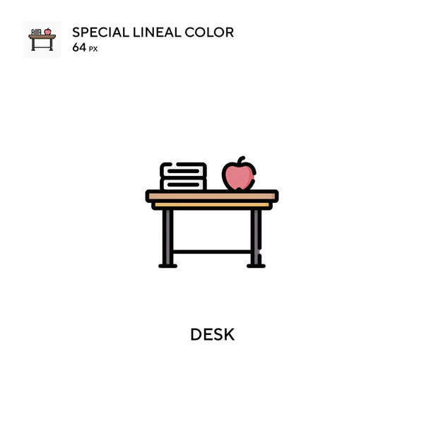 Desk Ícone Vetorial Cor Linear Especial Ícones Mesa Para Seu — Vetor de Stock