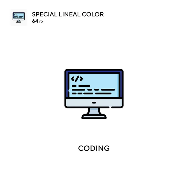 Coding Special Lineal Color Vector Icon Coding Icons Your Business — Stock Vector