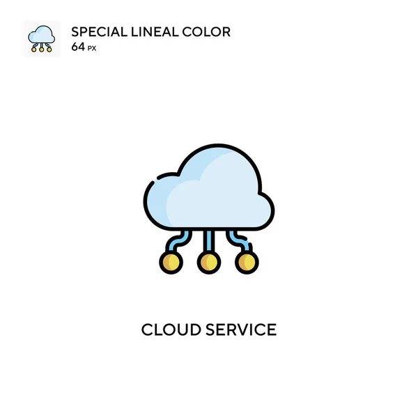 Servicio Nube Icono Especial Vector Color Lineal Iconos Servicio Nube — Vector de stock