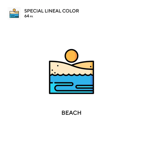 Strand Különleges Lineáris Szín Vektor Ikon Beach Ikonok Üzleti Projektjéhez — Stock Vector