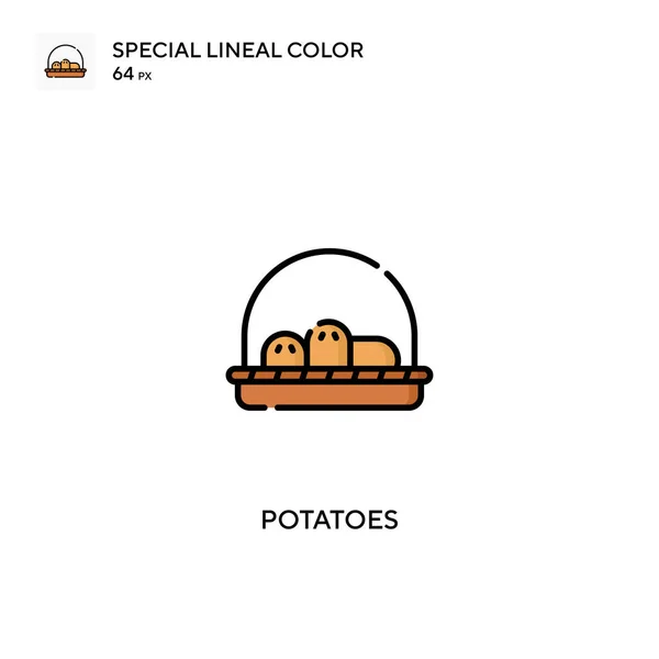 Potatis Speciell Linjal Färg Vektor Ikon Potatisikoner För Ditt Affärsprojekt — Stock vektor