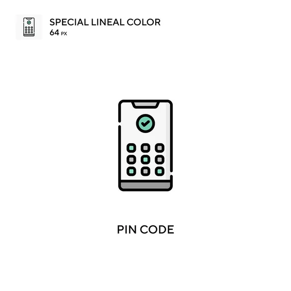 Kód Připínáčku Ikona Vektoru Speciální Lineární Barvy Klávesové Zkratky Pro — Stockový vektor