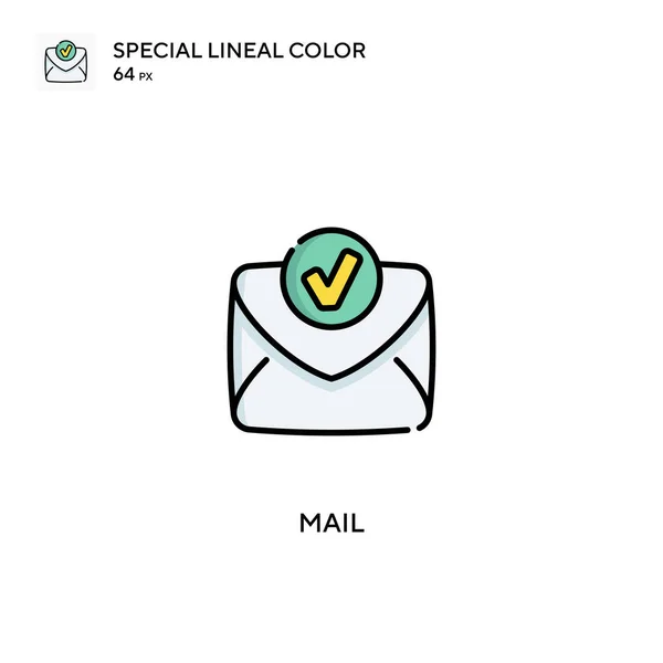 Mail Spécial Lineal Icône Vectorielle Couleur Icônes Mail Pour Votre — Image vectorielle