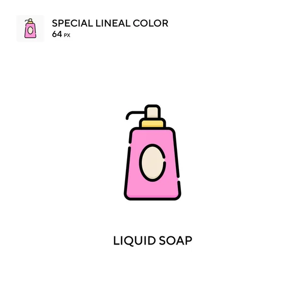 Savon Liquide Icône Vectorielle Couleur Linéaire Spéciale Icônes Savon Liquide — Image vectorielle