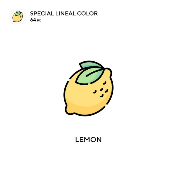 Lemon Special Lineal Color Vector Icon Lemon Icons Your Business — Stock Vector