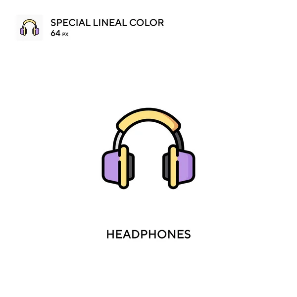 Auriculares Icono Especial Vector Color Lineal Iconos Auriculares Para Proyecto — Vector de stock