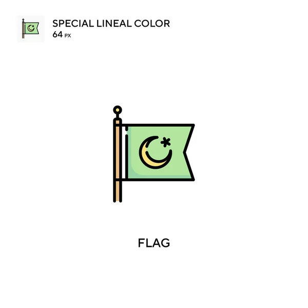 Drapeau Icône Vectorielle Couleur Linéaire Spéciale Icônes Drapeau Pour Votre — Image vectorielle