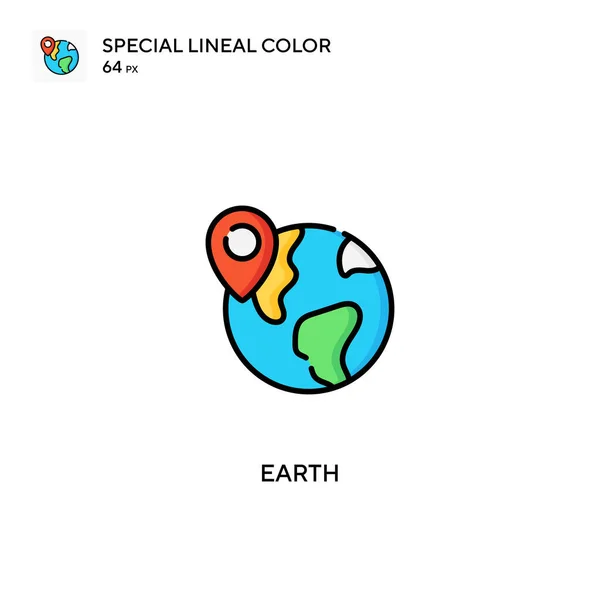Ziemia Specjalna Ikona Wektora Kolorów Liniowych Ikony Ziemi Dla Twojego — Wektor stockowy