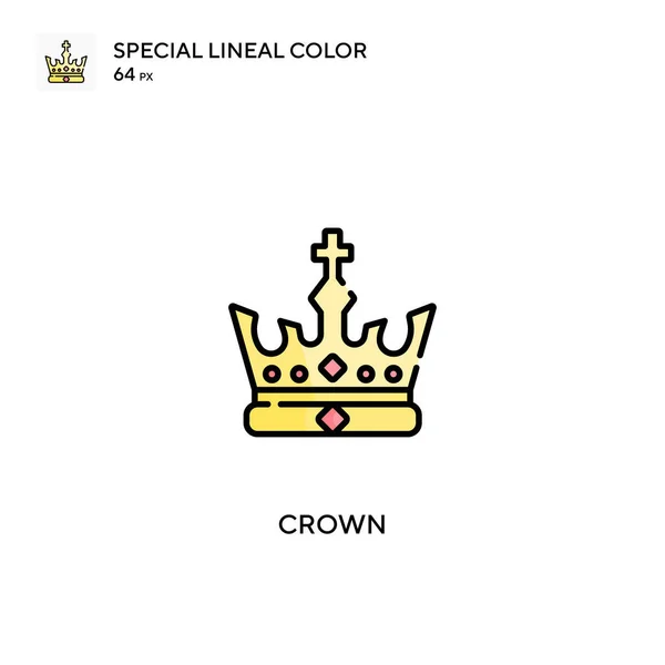 Crown Special Lineal Color Vector Icon Crown Icons Your Business — Stock Vector