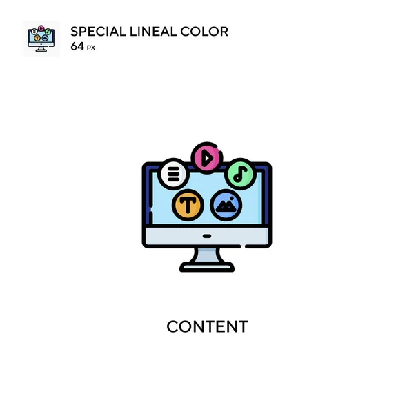 Contenido Icono Especial Vector Color Lineal Iconos Contenido Para Proyecto — Vector de stock