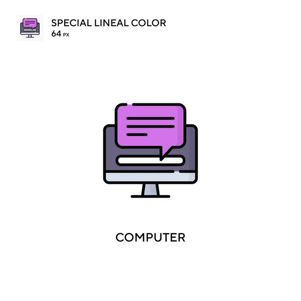 Komputerowa Specjalna Ikona Wektora Koloru Linii Ikony Komputerowe Dla Twojego — Wektor stockowy