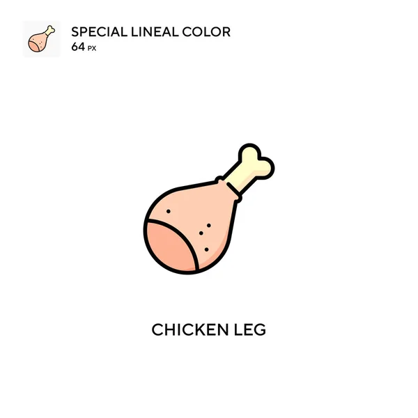 Куряча Нога Спеціальний Лінійний Колір Вектор Значок Іконки Курячих Ніг — стоковий вектор