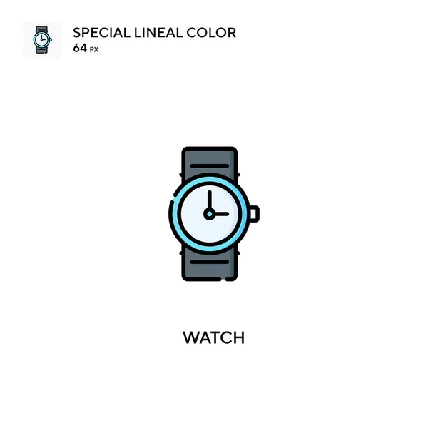 Bekijk Het Pictogram Speciale Lijnkleur Vector Horloge Iconen Voor Business — Stockvector