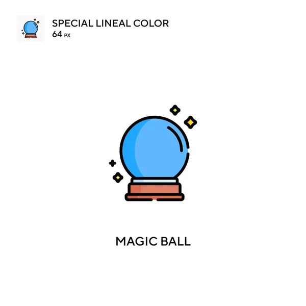 Magische Bal Speciale Lijnkleur Vector Pictogram Magische Bal Pictogrammen Voor — Stockvector