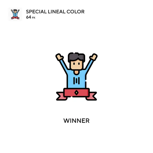 Переможець Спеціальний Лінійний Колір Вектор Піктограма Іконки Переможців Вашого Бізнес — стоковий вектор