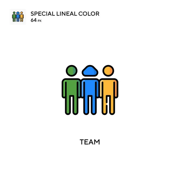 Team Speciale Icona Vettoriale Colore Lineare Icone Del Team Tuo — Vettoriale Stock