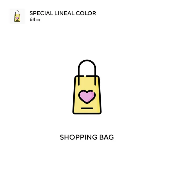 ショッピングバッグ特別な線形カラーベクトルアイコン あなたのビジネスプロジェクトのショッピングバッグアイコン — ストックベクタ